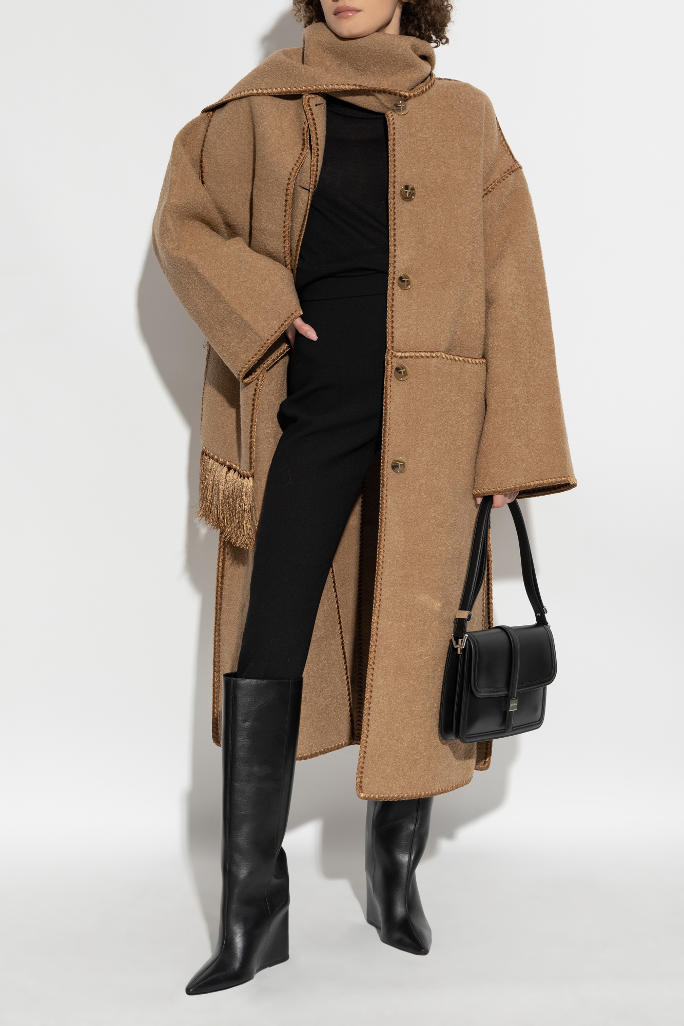 TOTEME Wool coat with scarf | Women's | Vitkac